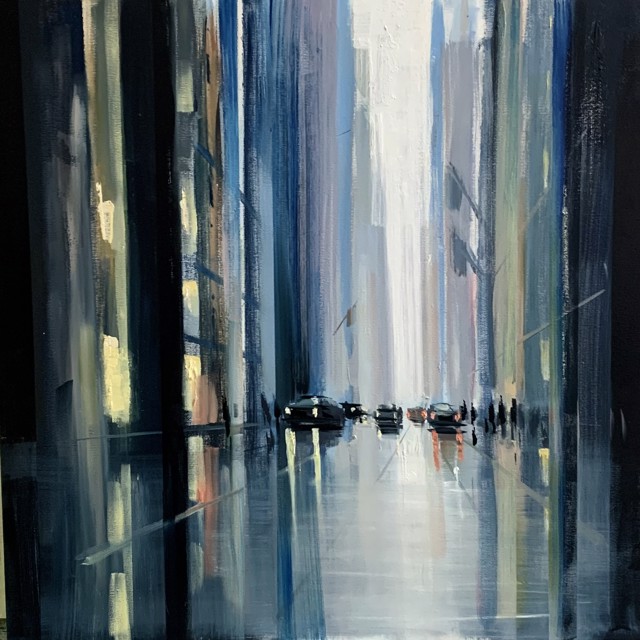 Craig Mooney | Rainy Day | Oil on Canvas | 38" X 38" | Sold