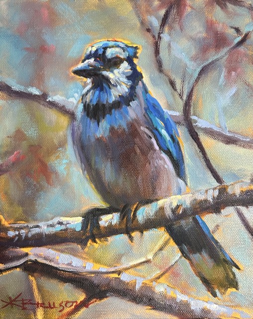Karen Bruson | Blue Jay | Oil on Canvas | 10" X 8" | $400