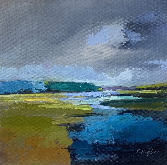 Claire Bigbee | Sky & Marsh #5 | Oil on Canvas | 12" X 12" | $1,050