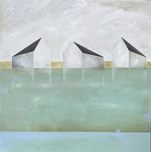 Ingunn Milla Joergensen | Close to the Ocean | Oil on Canvas with 18 Karat Gold Leaf | 36" X 36" | $3,700