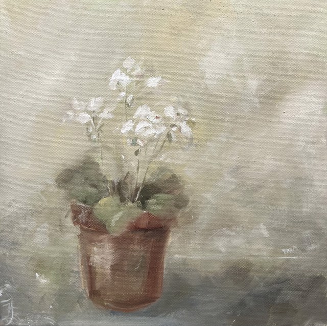 Ingunn Milla Joergensen | From the Potting Shed #2 | Oil on Canvas | 12" X 12" | $1,000