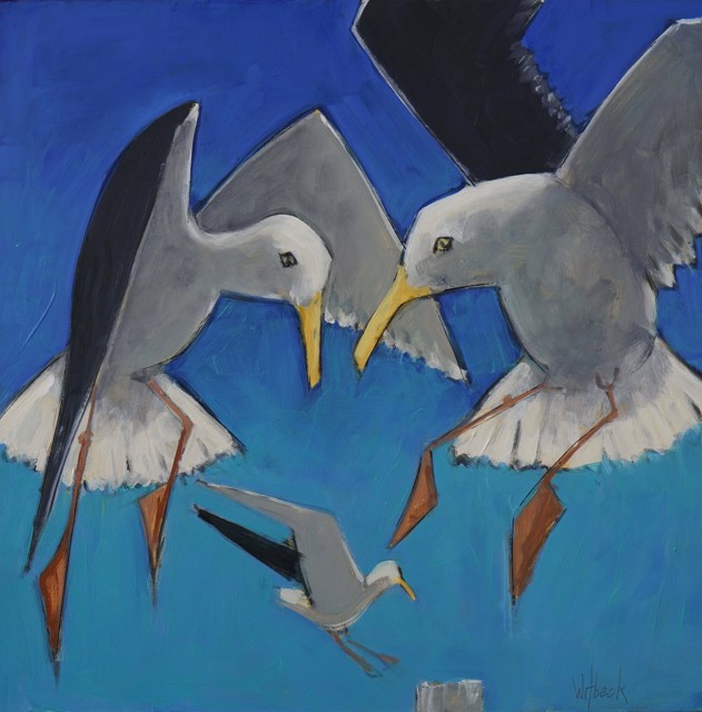 David Witbeck | Gull Study #1 | Oil on Panel | 16" X 16" | $2,100