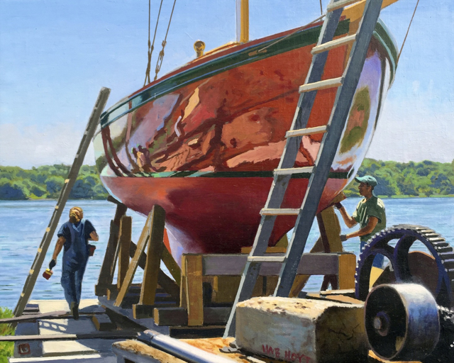 William B. Hoyt | Launch Preparations | Oil on Panel | 8" X 10" | Sold