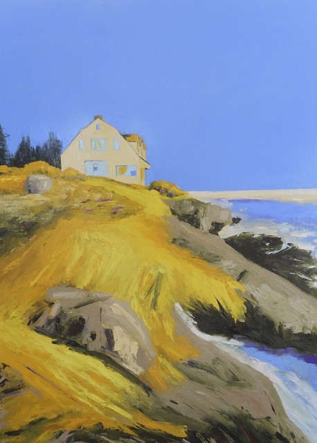 Janis H. Sanders | Cliff House & Roses | Oil on Panel | 48" X 36" | $7,350