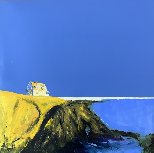 Janis H. Sanders | Rocks & Sea | Oil on Panel | 30" X 30" | $3,875