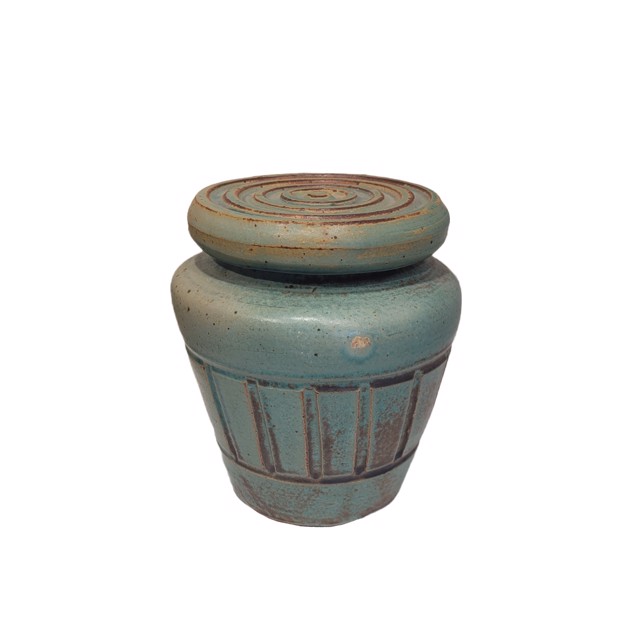Richard Winslow | Jade Green Pot with Lid | Ceramic | 7" X 6" | $90