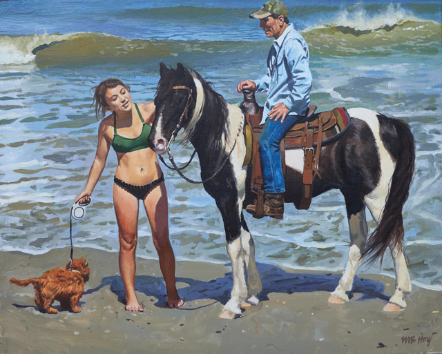 William B. Hoyt | Pinto on the Beach | Oil on Linen Mounted on Panel | 16" X 20" | $3,500
