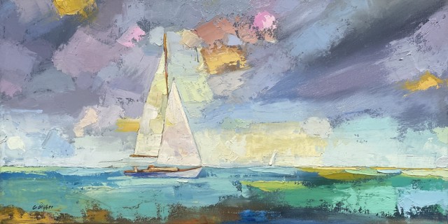 Claire Bigbee | Graceful Sail | Oil on Canvas | 10" X 20" | Sold