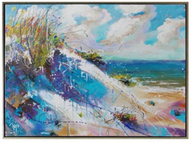 Trip Park | Playtime Beach | Acrylic and Mixed Media on Canvas | 36" X 48" | Sold