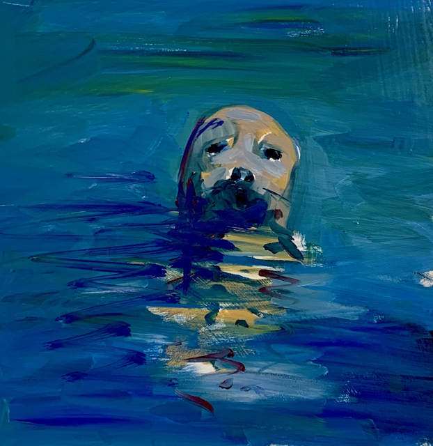 Craig Mooney | Swim | Oil on Panel | 12" X 12" | Sold
