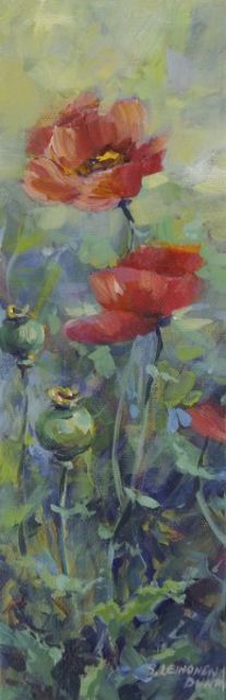 Sandra L. Dunn | Poppies | Oil on Canvas | 12" X 4" | Sold