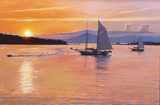 William B. Hoyt | Mary Day and Lewis R. French at Sunset | Oil | 24" X 36" | Sold