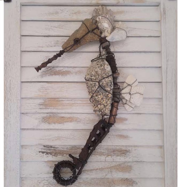 Julia M. Doughty | Heralding the Herd | Found Objects | 19" X 11" | Sold