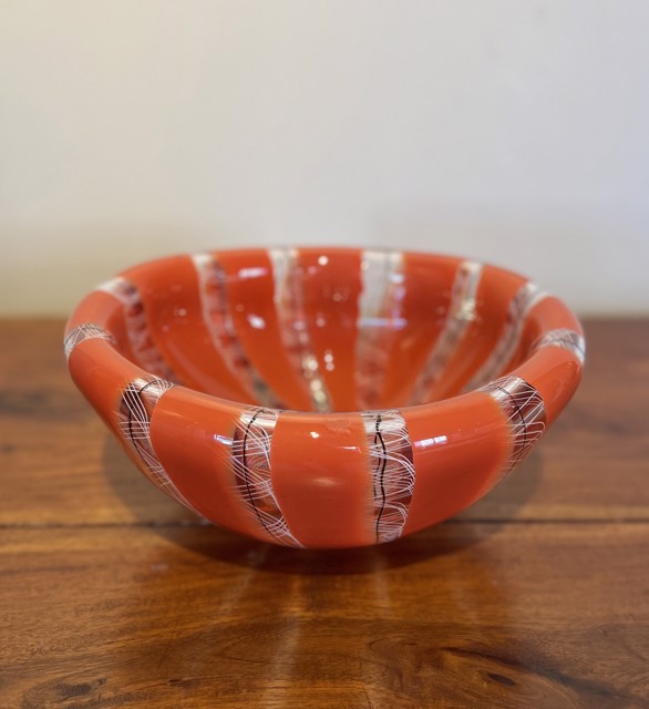 Orange Large Twisty Cane Eclipse Bowl