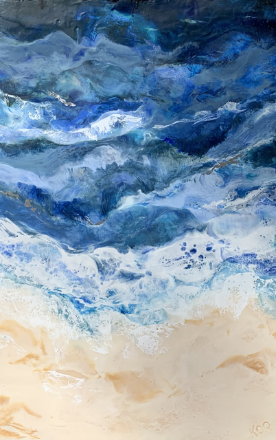 Kathy Ostrander Roberts | Ocean Narrative | Encaustic on Birch Panel | 36" X 24" | $3,000