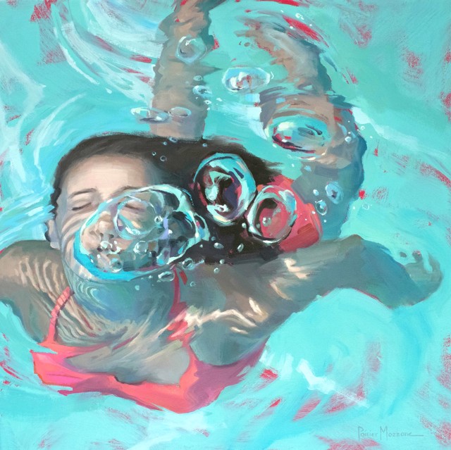 Michele Poirier Mozzone | Bubble Up | Oil on Canvas | 24" X 24" | $3,900
