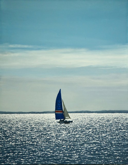 Alex Dunwoodie | Sailboat, West Island | Oil on Board | 14" X 11" | Sold