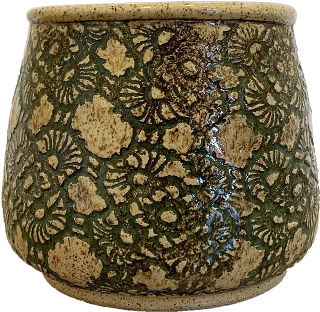 Richard Winslow | Green Textured Jar | Ceramic | 6.5" X 8" | $90
