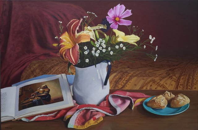 William B. Hoyt | Homage to Vermeer | Oil on Canvas | 24" X 36" | $14,500