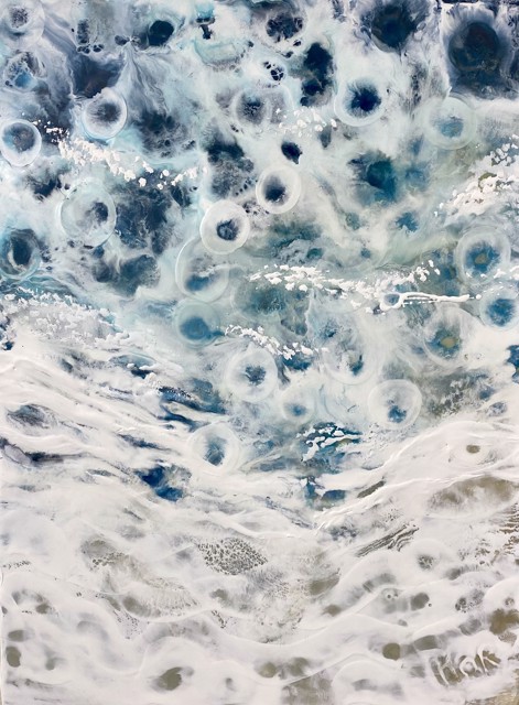 Kathy Ostrander Roberts | Storm at Sea, Revisited | Encaustic on Birch Panel | 24" X 18" | $1,800