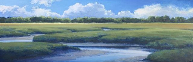 Margaret Gerding | Wandering the Marsh | Oil on Canvas | 18" X 54" | Sold