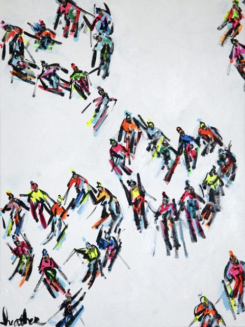 Heather Blanton | Ski Love | Acrylic on Canvas | 20" X 16" | $1,900