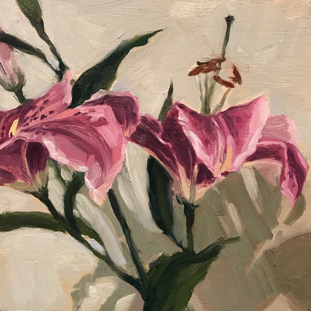 Margaret Gerding | Day 16 (Lilies) | Oil on Panel | 8" X 8" | $850