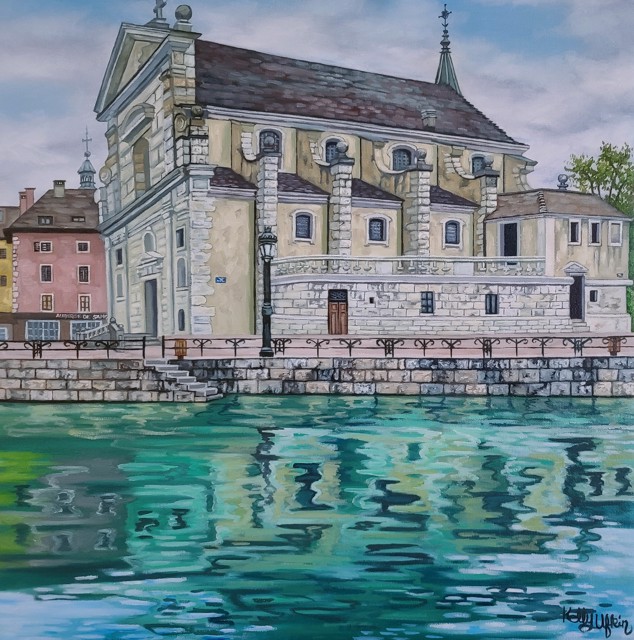 Kelly Ufkin | Saint- Francois Church, Annecy, France | Oil on Canvas | 18" X 18" | $1,000