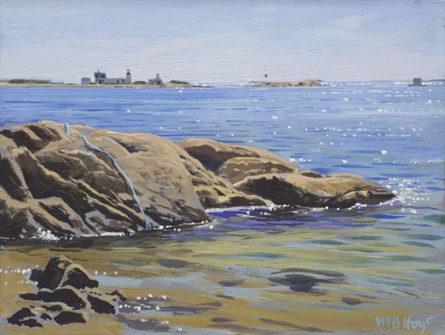 William B. Hoyt | Goat Island Light and Rocks II | Oil | 6" X 8" | Sold