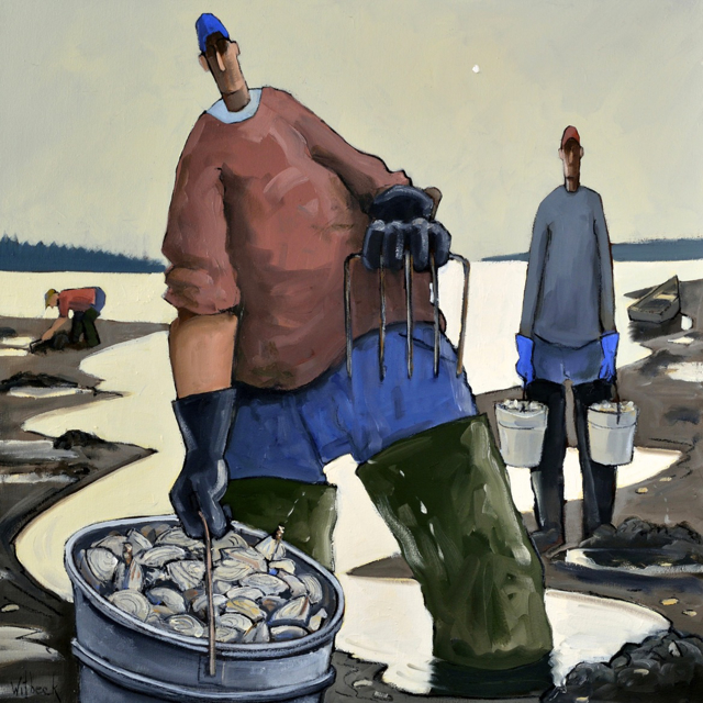David Witbeck | Clammers | Oil on Canvas | 30" X 30" | $4,700.00