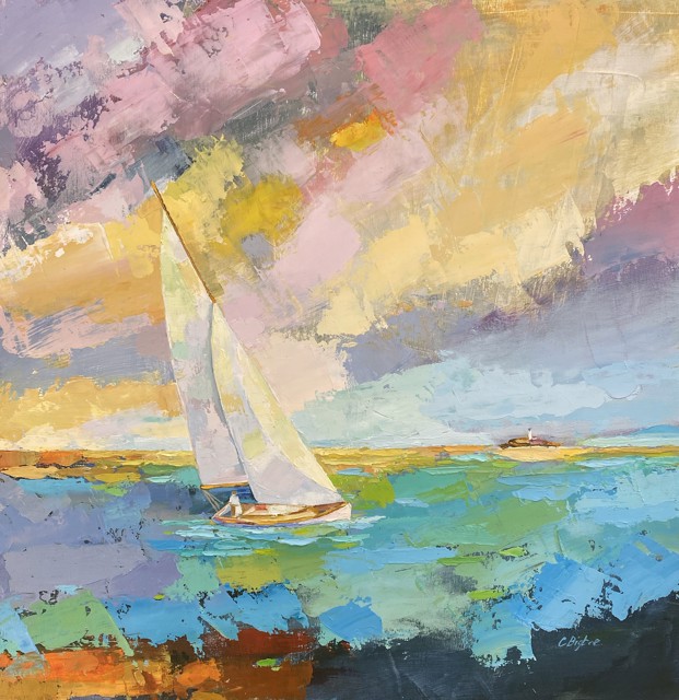 Claire Bigbee | Pink Skies | Oil on Canvas | 24" X 24" | Sold