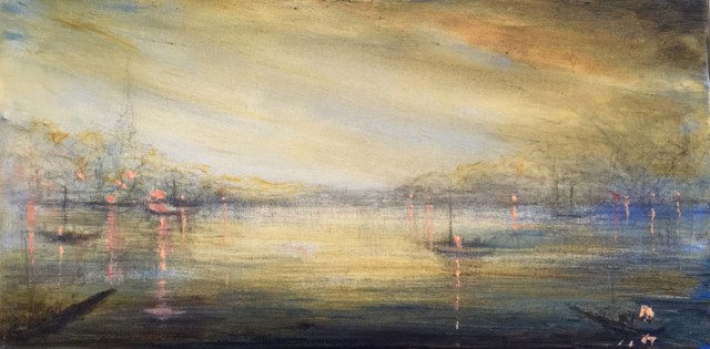 John LeCours | The Golden Hour | Oil on Canvas | 10" X 20" | Sold