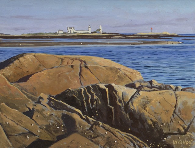 William B. Hoyt | Goat Island Light and Rocks I | Oil | 6" X 8" | Sold