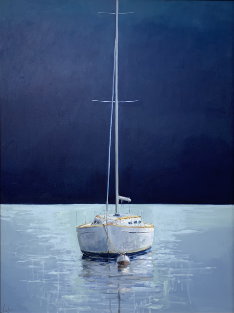 Ellen Welch Granter | Sleep on the Boat | Oil on Canvas | 40" X 30" | Sold