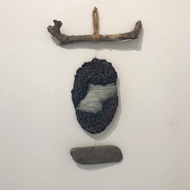 Brendan Roddy | Large Wall Piece | Ceramic, Avalanche Wood, Beach Stone | 19.5" X 12" | $120.00