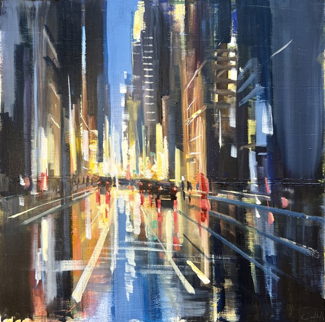 Craig Mooney | Night Bright | Oil on Canvas | 24" X 24" | Sold