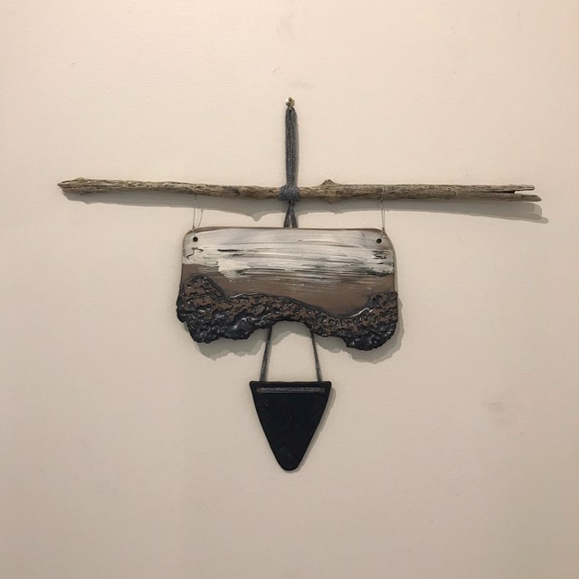 Brendan Roddy | Large Wall Piece | Ceramic, Drift Wood | 18" X 23" | $120