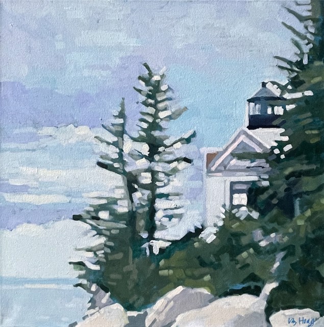 Liz Hoag | Bass Harbor Light | Acrylic on Canvas | 20" X 20" | Sold