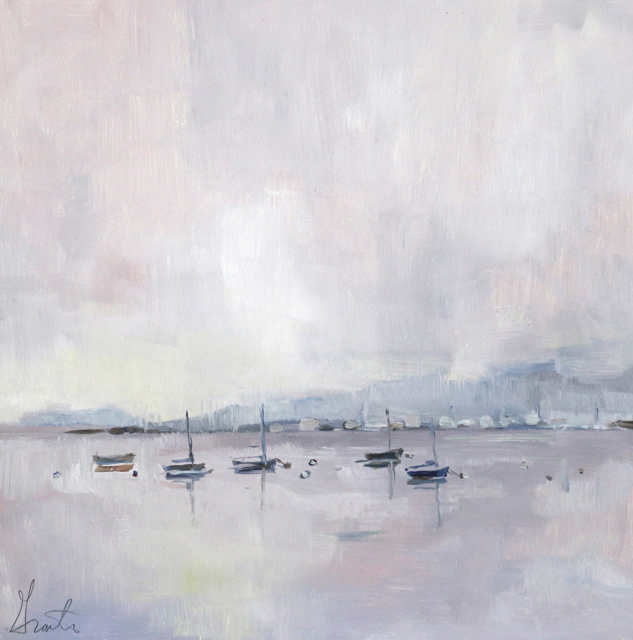 Ellen Welch Granter | Harbor Pinks | Oil on Panel | 12" X 12" | $950.00