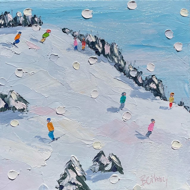 Bethany Harper Williams | Ski Days - Sunday Ski | Oil on Canvas | 12" X 12" | $650