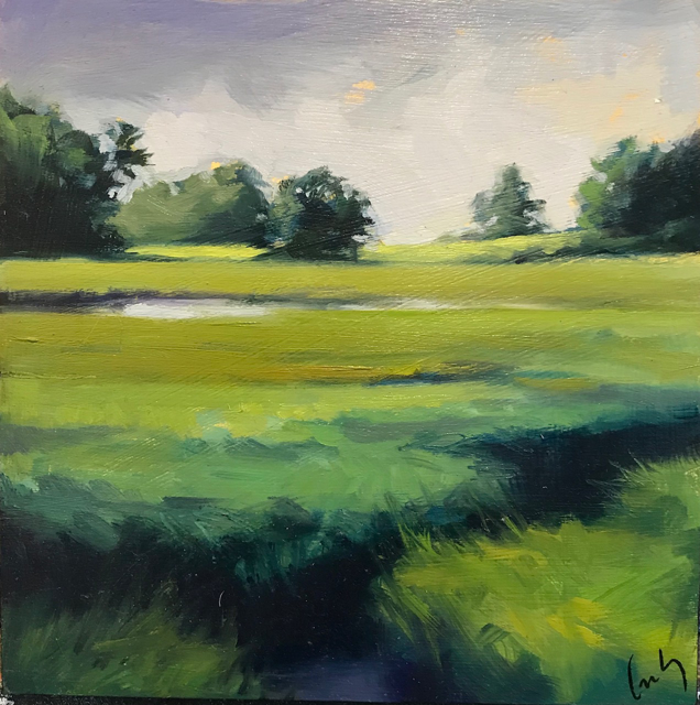 Margaret Gerding | Bridle Path View III | Oil on Panel | 8" X 8" | $850