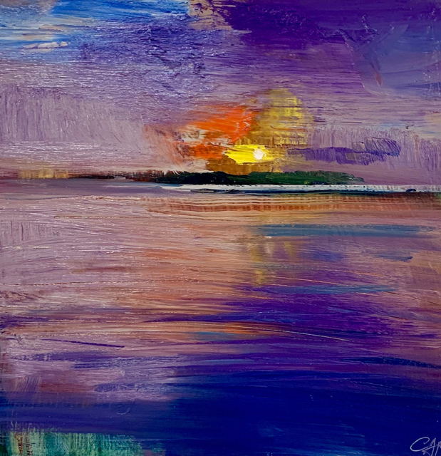 Craig Mooney | Sunset Tide | Oil on Panel | 12" X 12" | $950