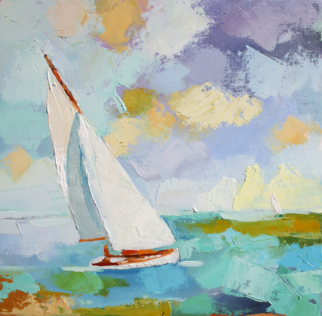 Claire Bigbee | Catching the Wind | Oil on Canvas | 12" X 12" | Sold
