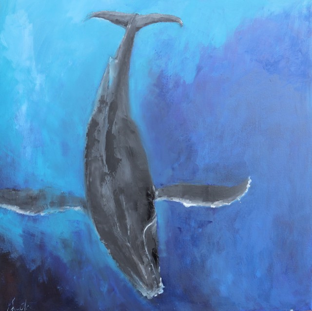 Ellen Welch Granter | Deep Diver | Oil on Canvas | 24" X 24" | $2,400.00