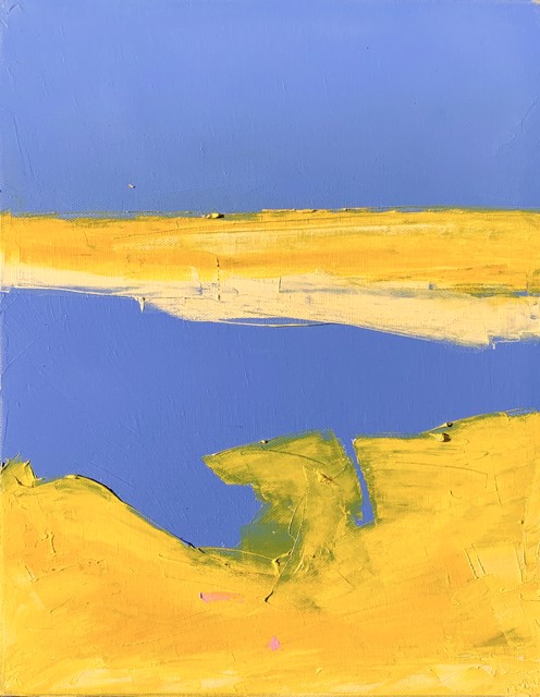Janis H. Sanders | Marsh & 2 Roses | Oil on Canvas | 14" X 11" | $875
