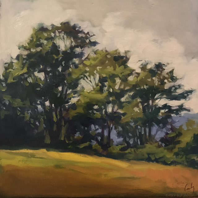 Margaret Gerding | Hillside Trees | Oil on Panel | 12" X 12" | $1,750.00