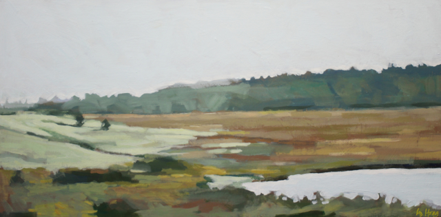 Liz Hoag | Autumn Marsh | Acrylic on Canvas | 12" X 24" | $720.00
