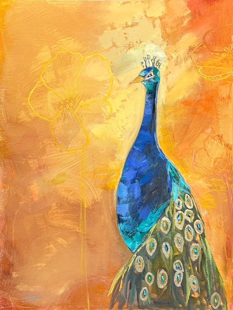 Claire Bigbee | Sparkle on Darling | Oil, Oil Stick, & Gold Leaf on Canvas | 48" X 36" | $5,700