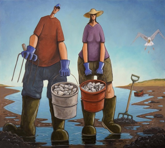 David Witbeck | Digging Steamers | Oil on Canvas | 36" X 48" | $9,800