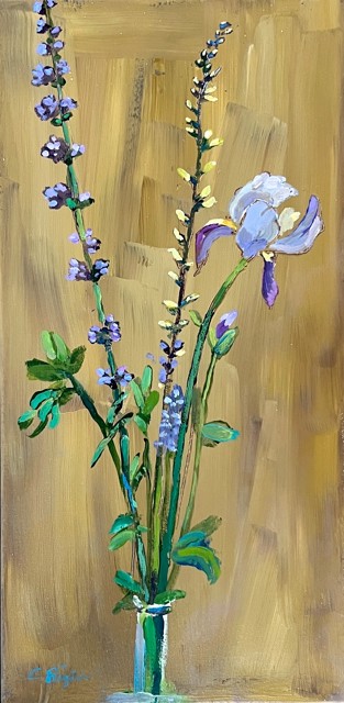 Claire Bigbee | White Iris | Oil on Canvas | 20" X 10" | Sold